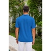 image:imageCOOFANDY Men Casual Henley Tee Shirt Short Sleeve Band Collar Summer Beach Textured TShirtBlue