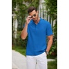 image:imageCOOFANDY Men Casual Henley Tee Shirt Short Sleeve Band Collar Summer Beach Textured TShirtBlue