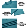image:imageCOOFANDY Men Casual Henley Tee Shirt Short Sleeve Band Collar Summer Beach Textured TShirtBlue Green