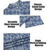 image:imageCOOFANDY Men Casual Henley Tee Shirt Short Sleeve Band Collar Summer Beach Textured TShirtBlue Palm Leaves