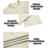 image:imageCOOFANDY Men Casual Henley Tee Shirt Short Sleeve Band Collar Summer Beach Textured TShirtCream Color