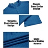 image:imageCOOFANDY Men Casual Henley Tee Shirt Short Sleeve Band Collar Summer Beach Textured TShirtDark Blue