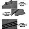 image:imageCOOFANDY Men Casual Henley Tee Shirt Short Sleeve Band Collar Summer Beach Textured TShirtDark Grey