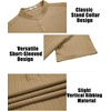image:imageCOOFANDY Men Casual Henley Tee Shirt Short Sleeve Band Collar Summer Beach Textured TShirtKhaki