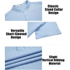 image:imageCOOFANDY Men Casual Henley Tee Shirt Short Sleeve Band Collar Summer Beach Textured TShirtLight Blue