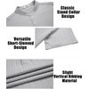 image:imageCOOFANDY Men Casual Henley Tee Shirt Short Sleeve Band Collar Summer Beach Textured TShirtLight Grey