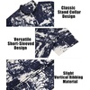 image:imageCOOFANDY Men Casual Henley Tee Shirt Short Sleeve Band Collar Summer Beach Textured TShirtNavy  White Tiedye