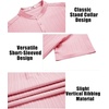 image:imageCOOFANDY Men Casual Henley Tee Shirt Short Sleeve Band Collar Summer Beach Textured TShirtPink
