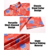 image:imageCOOFANDY Men Casual Henley Tee Shirt Short Sleeve Band Collar Summer Beach Textured TShirtRed Flag