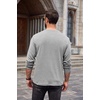 image:imageCOOFANDY Men Long Sleeve Henley Shirs Casual Basic T Shirts Soild Button Tees with PocketsLight Gray