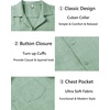 image:imageCOOFANDY Men Short Sleeve Button Down Shirts Summer Linen Textured Shirt Casual Beach Tops with Pocket01sage Green