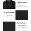 image:imageCOOFANDY Men Short Sleeve Button Down Shirts Summer Linen Textured Shirt Casual Beach Tops with PocketBlack