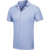 image:imageCOOFANDY Men Short Sleeve Button Down Shirts Summer Linen Textured Shirt Casual Beach Tops with PocketClear Blue