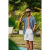 image:imageCOOFANDY Men Short Sleeve Button Down Shirts Summer Linen Textured Shirt Casual Beach Tops with PocketDark Blue