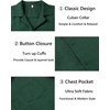 image:imageCOOFANDY Men Short Sleeve Button Down Shirts Summer Linen Textured Shirt Casual Beach Tops with PocketGreen