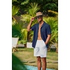 image:imageCOOFANDY Men Short Sleeve Button Down Shirts Summer Linen Textured Shirt Casual Beach Tops with PocketNavy Blue