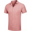 image:imageCOOFANDY Men Short Sleeve Button Down Shirts Summer Linen Textured Shirt Casual Beach Tops with PocketPink