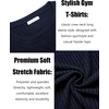 image:imageCOOFANDY Mens 2 Pack Muscle TShirt Stretch Long Sleeve Gym Workout Bodybuilding Training Tee Shirts Casual Hipster TopsAblackNavy Blue
