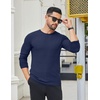image:imageCOOFANDY Mens 2 Pack Muscle TShirt Stretch Long Sleeve Gym Workout Bodybuilding Training Tee Shirts Casual Hipster TopsAblackNavy Blue