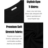 image:imageCOOFANDY Mens 2 Pack Muscle TShirt Stretch Long Sleeve Gym Workout Bodybuilding Training Tee Shirts Casual Hipster TopsAblackWhite