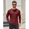 image:imageCOOFANDY Mens 2 Pack Muscle TShirt Stretch Long Sleeve Gym Workout Bodybuilding Training Tee Shirts Casual Hipster TopsAwine RedDark Grey