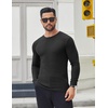 image:imageCOOFANDY Mens 2 Pack Muscle TShirt Stretch Long Sleeve Gym Workout Bodybuilding Training Tee Shirts Casual Hipster TopsBlackArmy Green