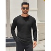 image:imageCOOFANDY Mens 2 Pack Muscle TShirt Stretch Long Sleeve Gym Workout Bodybuilding Training Tee Shirts Casual Hipster TopsBlackArmy Green