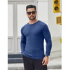 image:imageCOOFANDY Mens 2 Pack Muscle TShirt Stretch Long Sleeve Gym Workout Bodybuilding Training Tee Shirts Casual Hipster TopsBlackDark Blue