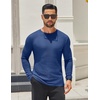 image:imageCOOFANDY Mens 2 Pack Muscle TShirt Stretch Long Sleeve Gym Workout Bodybuilding Training Tee Shirts Casual Hipster TopsBlackDark Blue