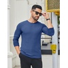 image:imageCOOFANDY Mens 2 Pack Muscle TShirt Stretch Long Sleeve Gym Workout Bodybuilding Training Tee Shirts Casual Hipster TopsBlackDark Blue