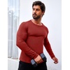 image:imageCOOFANDY Mens 2 Pack Muscle TShirt Stretch Long Sleeve Gym Workout Bodybuilding Training Tee Shirts Casual Hipster TopsBlackRed