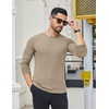 image:imageCOOFANDY Mens 2 Pack Muscle TShirt Stretch Long Sleeve Gym Workout Bodybuilding Training Tee Shirts Casual Hipster TopsDark GreyKhaki