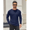 image:imageCOOFANDY Mens 2 Pack Muscle TShirt Stretch Long Sleeve Gym Workout Bodybuilding Training Tee Shirts Casual Hipster TopsNavy BlueArmy Green