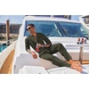 image:imageCOOFANDY Mens 2 Piece Cotton Sets Casual Long Sleeve Cuban Henley Shirt and Loose Pants Set Beach Vacation OutfitsArmy Green