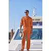 image:imageCOOFANDY Mens 2 Piece Cotton Sets Casual Long Sleeve Cuban Henley Shirt and Loose Pants Set Beach Vacation OutfitsCaramel