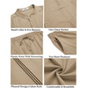 image:imageCOOFANDY Mens 2 Piece Cotton Sets Casual Long Sleeve Cuban Henley Shirt and Loose Pants Set Beach Vacation OutfitsKhaki
