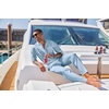 image:imageCOOFANDY Mens 2 Piece Cotton Sets Casual Long Sleeve Cuban Henley Shirt and Loose Pants Set Beach Vacation OutfitsLight Blue