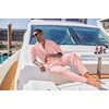 image:imageCOOFANDY Mens 2 Piece Cotton Sets Casual Long Sleeve Cuban Henley Shirt and Loose Pants Set Beach Vacation OutfitsPink