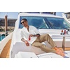 image:imageCOOFANDY Mens 2 Piece Cotton Sets Casual Long Sleeve Cuban Henley Shirt and Loose Pants Set Beach Vacation OutfitsWhite Shirt Khaki Pants