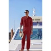 image:imageCOOFANDY Mens 2 Piece Cotton Sets Casual Long Sleeve Cuban Henley Shirt and Loose Pants Set Beach Vacation OutfitsWine Red