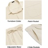 image:imageCOOFANDY Mens 2 Piece Outfits Long Sleeve Button Down Cuban Shirt and Pants Set Summer Beach SetsBeige