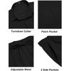 image:imageCOOFANDY Mens 2 Piece Outfits Long Sleeve Button Down Cuban Shirt and Pants Set Summer Beach SetsBlack