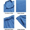 image:imageCOOFANDY Mens 2 Piece Outfits Long Sleeve Button Down Cuban Shirt and Pants Set Summer Beach SetsBlue