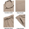 image:imageCOOFANDY Mens 2 Piece Outfits Long Sleeve Button Down Cuban Shirt and Pants Set Summer Beach SetsKhaki