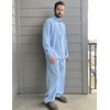 image:imageCOOFANDY Mens 2 Piece Outfits Long Sleeve Button Down Cuban Shirt and Pants Set Summer Beach SetsLight Blue