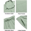 image:imageCOOFANDY Mens 2 Piece Outfits Long Sleeve Button Down Cuban Shirt and Pants Set Summer Beach SetsLight Green