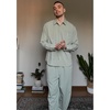 image:imageCOOFANDY Mens 2 Piece Outfits Long Sleeve Button Down Cuban Shirt and Pants Set Summer Beach SetsLight Green