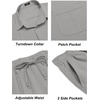 image:imageCOOFANDY Mens 2 Piece Outfits Long Sleeve Button Down Cuban Shirt and Pants Set Summer Beach SetsLight Grey