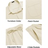 image:imageCOOFANDY Mens 2 Piece Outfits Long Sleeve Button Down Cuban Shirt and Pants Set Summer Beach SetsLight Khaki