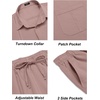 image:imageCOOFANDY Mens 2 Piece Outfits Long Sleeve Button Down Cuban Shirt and Pants Set Summer Beach SetsPink